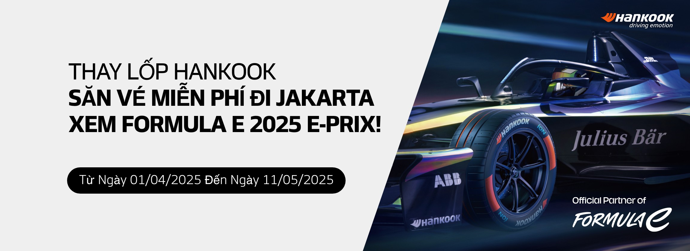 THAY LỐP HANKOOK – SĂN VÉ MIỄN PHÍ ĐI JAKARTA